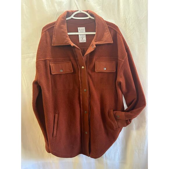 Fornia Rust Fleece Shacket – Size M (P2P 24”) - Picture 3 of 7